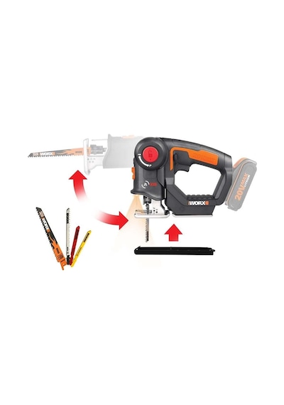 Worx Wx550.9 20volt Profesyonel Dekupaj Ve Tilki Kuyruğu Testere Akü Dahil Değildir Fr Wx550.9