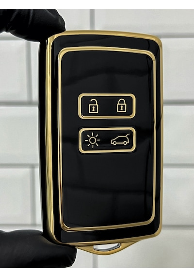 Renault Uyumlu Austral Megane E-tech Talisman Anahtar Kılıfı Siyah Gold