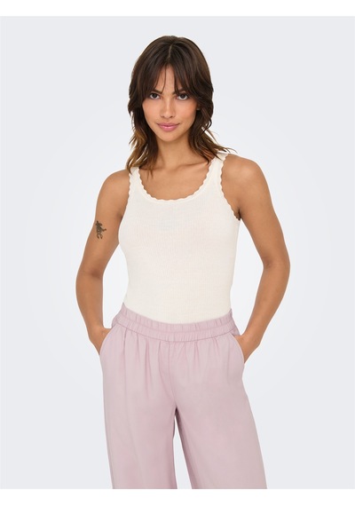 Only Onlgemma Sl U-neck Knt Noos Kadın Beyaz Kazak - 15314659 Beyaz