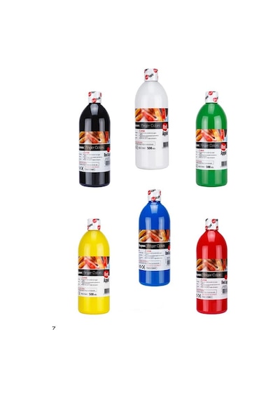 Red Apple Parmak Boya Ana Renkler 6x500 Gr 6'lı Set Çok Renkli