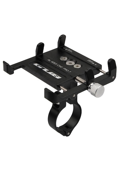 Gub Pro 7 Alüminyum Cnc Bisiklet Ve Motosiklet Telefon Tutucu Silikon Ağ Destekli, 31.8mm Gidon Uyumlu Siyah