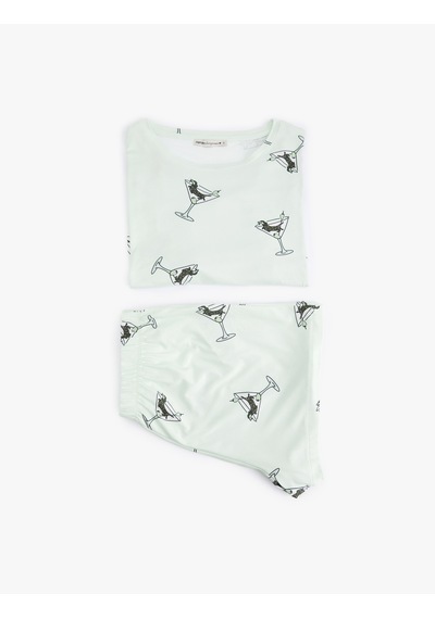 Koton Köpek Baskılı Kısa Kollu Bisiklet Yaka Şortlu Pijama Takımı Yeşil Desenli 5slk40138mk Yeşil Desenli Koton Köpek Baskılı Kısa Kollu Bisiklet Yaka Şortlu Pijama Takımı Yeşil Desenli 5slk40138mk Yeşil Desenli