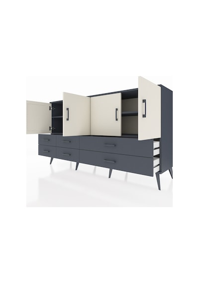 Hyperion Konsol 6 Raflı 6 Çekmeceli 4 Kapaklı 176x44x99 Antrasit- Antrasit-aytaşı/antrasit Hyperion Konsol 6 Raflı 6 Çekmeceli 4 Kapaklı 176x44x99 Antrasit- Antrasit-aytaşı/antrasit