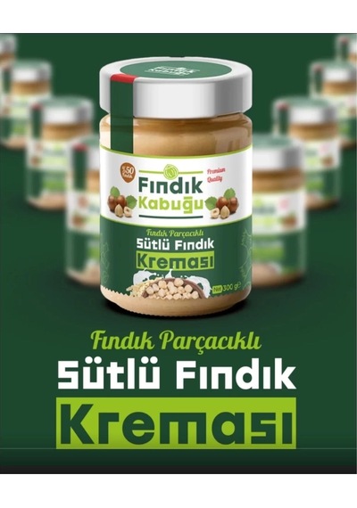 Fındık Kabuğu Parçacıklı Sütlü %50 Fındık Kreması 300 Gr X 4 Paket