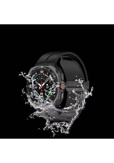 Galaxy Uyumlu Watch 8 44mm Krd-84 22mm Silikon Kordon - Siyah