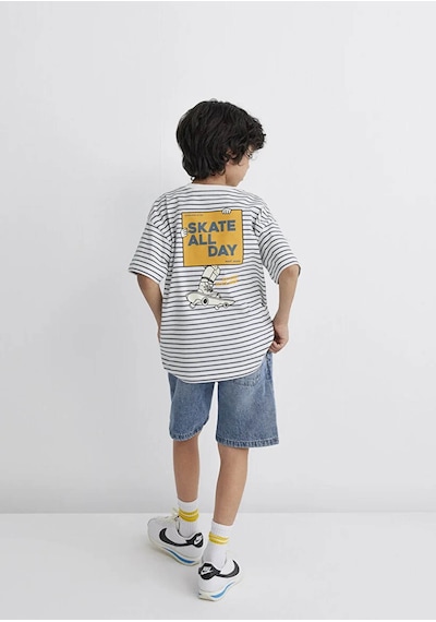 Mavi Skate All Day Baskılı Gri Erkek Çocuk T-shirt M6610263-89187 Gri