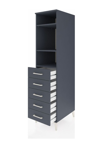 Kronos Dolap 3 Raflı 5 Çekmeceli 44x59x182 Antrasit-antrasit Antrasit