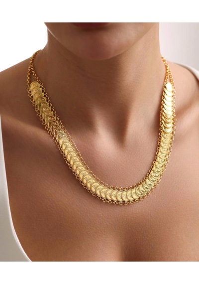 Bayar Gold  14 Ayar Altın Sıralı Tuğra Zincir Kolye