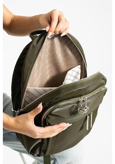 Baginn Saten Kumaş Kadın Sırt Çantası 38 28 Cm Yağmur İtici Kumaş Mega Bag Günlük Kullanıma Uygun Yeşil