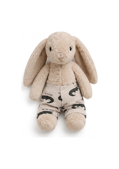 Velvet Bunny Little Nomad Timsah Desenli Erkek Bej Tavşan Seti renkli