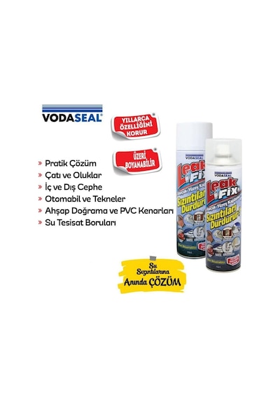 Leak Fix Su Geçirmez Sızdırmaz Sızıntı Önleyici Kauçuk Kaplama İzolayson Beyaz Sprey 200 ML