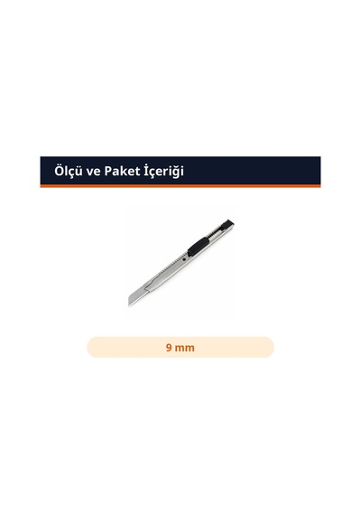 Trobus Maket Bıçağı Falçata Metal İnce Dar Model 9 Mm