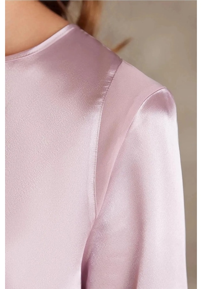 Pierre Cardin 7035 Kadın Dantelli Saten 4'lü Set-rose