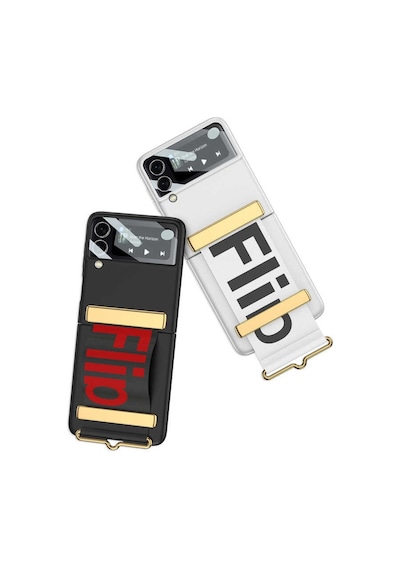 Samsung Uyumlu Galaxy Z Flip 3 Kılıf Zore Flio Kıpta Kapak-Siyah