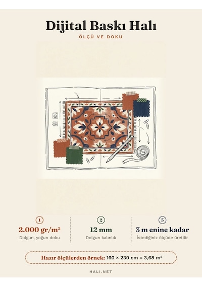Bespoky Madalyon Desenli Salon Halısı