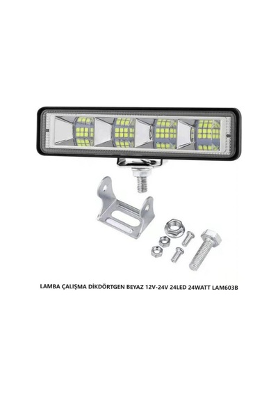 Seyyar Çalışma Lambası 24 Led Dikdörtgen Beyaz 12v 24v Onkar Otk-24397