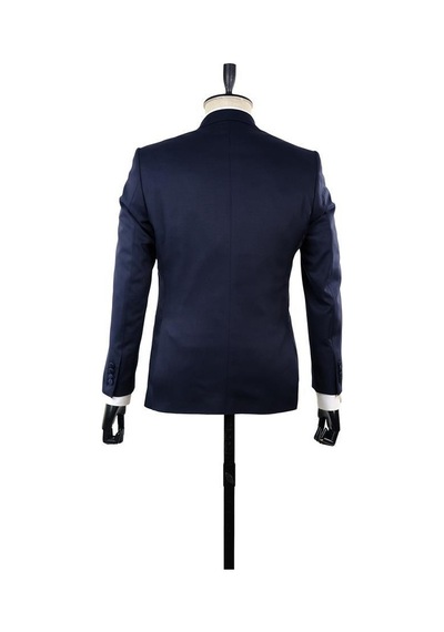 İmza Koyu Lacivert Desenli Mono Yaka Astarlı Yelekli 6 Drop Slim Fit Dar Kesim Smokin Damatlık 1001210100-Lacivert İmza Koyu Lacivert Desenli Mono Yaka Astarlı Yelekli 6 Drop Slim Fit Dar Kesim Smokin Damatlık 1001210100-Lacivert