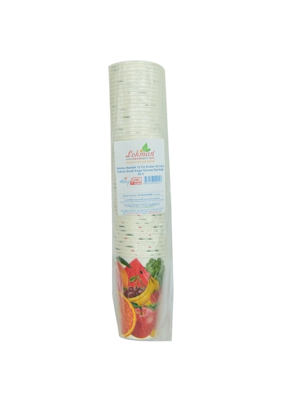 Lokman Avm Karton Bardak 12 Oz Kullan At Çay Kahve Sıcak Kağıt Otomat Bardağı 50'li 1 Paket