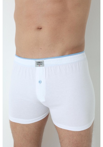 Arma Yıldız 6'lı Paket Beyaz Erkek Penye Havlu Bel Boxer %100 Pamuk-beyaz
