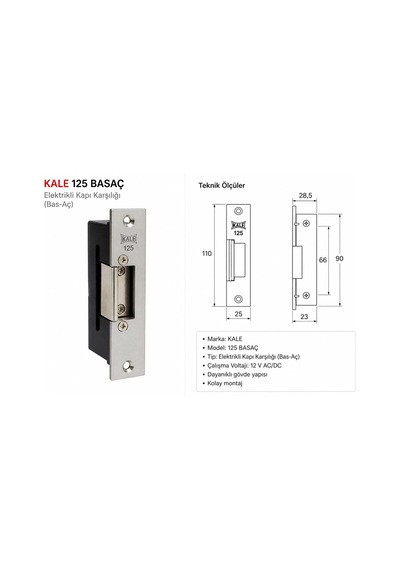 Kale 125 Basaç Kilit Dayanıklı Güvenlik Kilidi