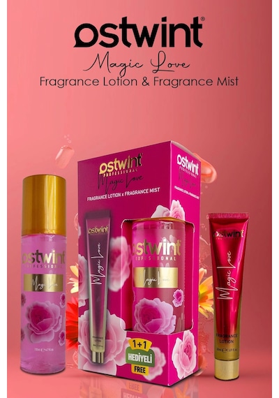 Ostwint Magic Love Vücut Spreyi 200ml & Vücut Kremi 50ml Set Ferahlatıcı Romantik Esinti Ve Çiçeksi