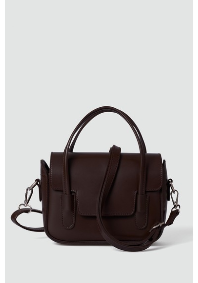 Shule Bags Dimple Retro El Ve Çapraz Çanta Kahve Kahve