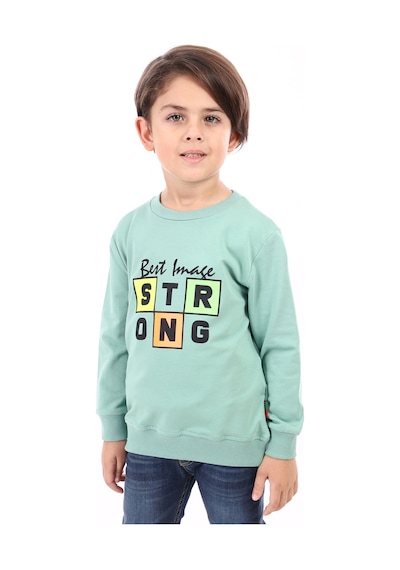 Toontoy Kids Toontoy Erkek Çocuk Strong Baskılı Sweatshirt Yeşil