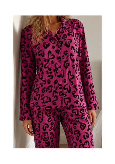 Fit Women Kadın Bürümcük Tam Boy Lila Pijama Takımı