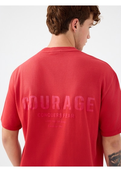 Relax Fit Erkek Tshirt K.kol Turuncu