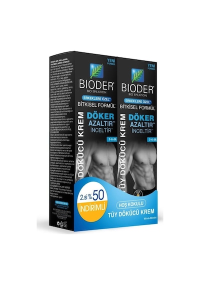 Bioder Erkeklere Özel Hoş Kokulu Tüy Dökücü Krem 2 x 100 ML
