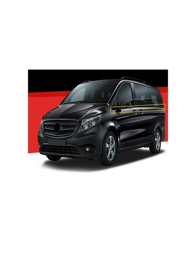 Mercedes Vito W447 Krom Cam Alt Çıtaları 8 Prç. Tek Sürgülü   Kapı