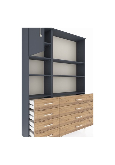 Arges Dolap 7 Raflı 8 Çekmeceli Tek Kapaklı 132x30x195 Antra... Antrasit Arges Dolap 7 Raflı 8 Çekmeceli Tek Kapaklı 132x30x195 Antra... Antrasit