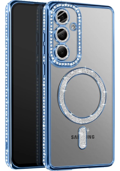 Samsung Galaxy S26 Plus İçin Uyumlu Parlak Taşlı Kamera Korumalı Magsafe Kılıf