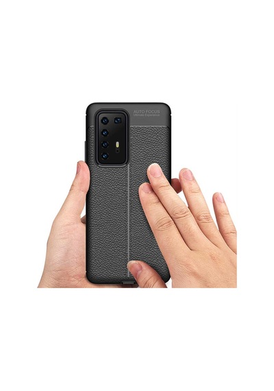 Huawei P40 Pro Kılıf Zore Niss Deri Desenli Silikon Kılıf