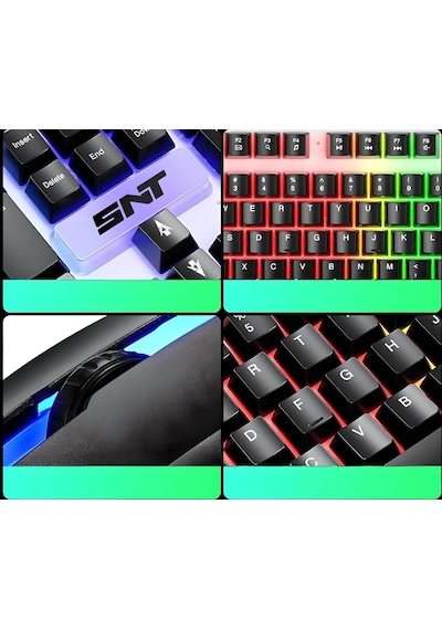 Snt Tf-230 Rgb Gaming Klavye Mouse Seti Oyuncular Için Işıklı Klavye & Mouse Set Türkçe A Diğer