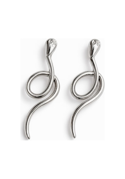 Znake Gümüş Yılan Figürlü Silver Renkli Gotik Küpe