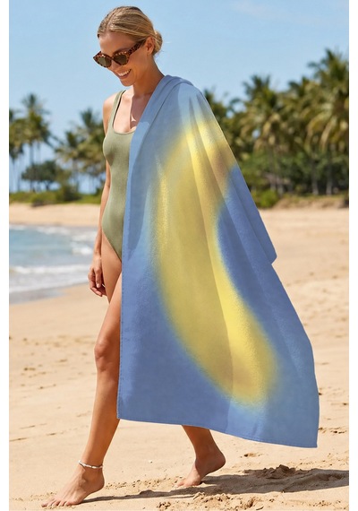 Soyut Sanat Muz Temalı Plaj Havlusu - Mavi Sarı Minimalist Tasarım Hızlı Kuruyan Mikrofiber Havlu Pastel Porselen Soyut Sanat Muz Temalı Plaj Havlusu - Mavi Sarı Minimalist Tasarım Hızlı Kuruyan Mikrofiber Havlu Pastel Porselen