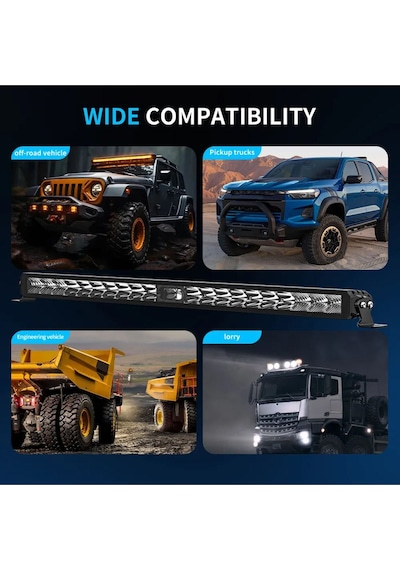 30 Cm Off Road Led Bar Kırmızı Pozisyon Lambalı Tampon Tepe Panjur İçi Kaput Çalışma - Premıum Ürün