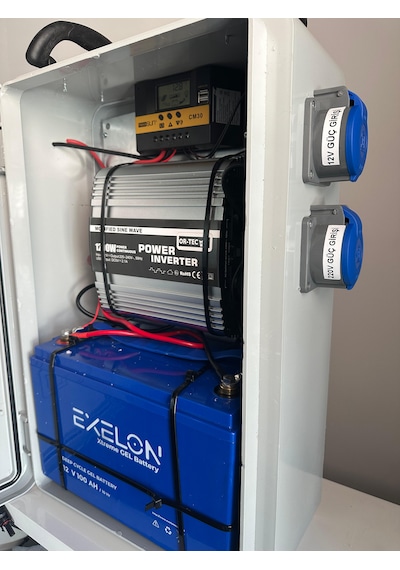 Hazır Güneş Enerji Paketi 215w Panel 100ah Jel Akü 1200w İnvertör