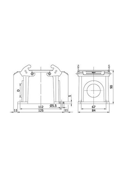 METE ENERJİ 403081S 32X16A. Duvar Prizi  Metal Mandallı