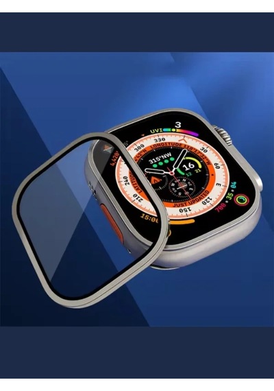 Wearfitpro Apple Uyumlu Watch  Ekran Koruyucu 49mm Ultra 2-3 Temperli Akıllı Saat Camı Çizilmez Çelik Çerçeveli