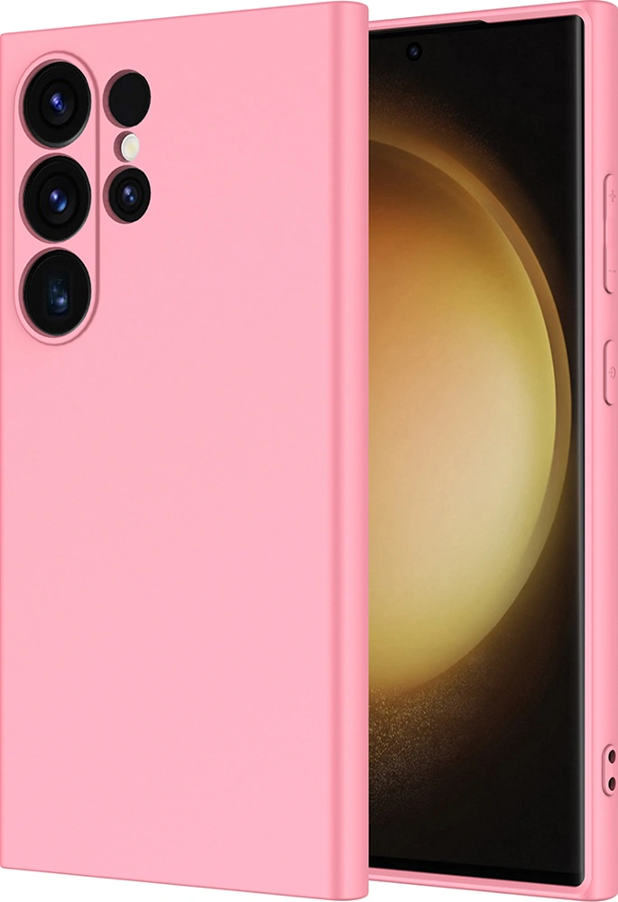 Samsung Galaxy Uyumlu S25 Ultra Kılıf Lansman İçi Kadife Kamera Korumalı Mara Silikon Kılıf - Pembe Pembe
