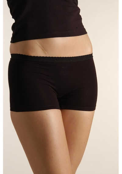 Jojoboy Polo Bayan Bamboo Paçalı Külot 2 Li Siyah Xxl Beyaz