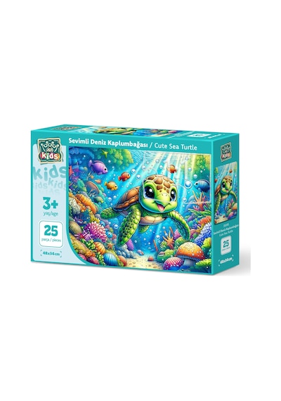 Art Çocuk Sevimli Deniz Kaplumbağası 25 Parça Puzzle
