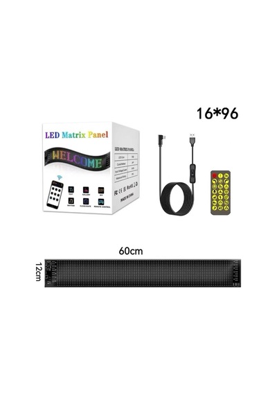 Kişiselleştirilebilir Matrix Car Led Ekran 60x12cm