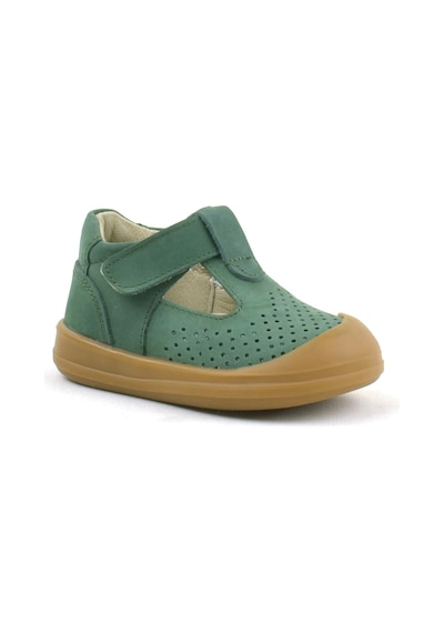 Rakerplus Hakiki Deri Cırtlı Anatomik Unisex Bebek Sandalet Yeşil