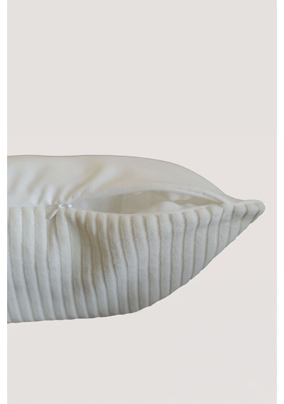 Elart Fuji Kırlent Fitilli Kadife Dekoratif 43x43 Cm Krem Krem