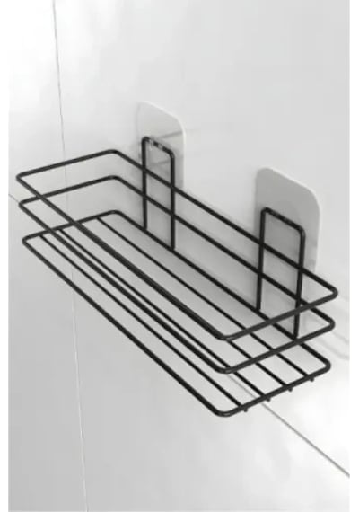 Mey İthalat Yapışkanlı Duş Ve Banyo Rafı Beyaz - Krom