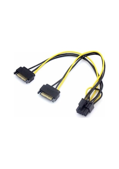 2x Sata To 8 Pin 6+2 Pci-e Express Güç Molex Power Kablosu Çevirici Dönüştürücü 4327