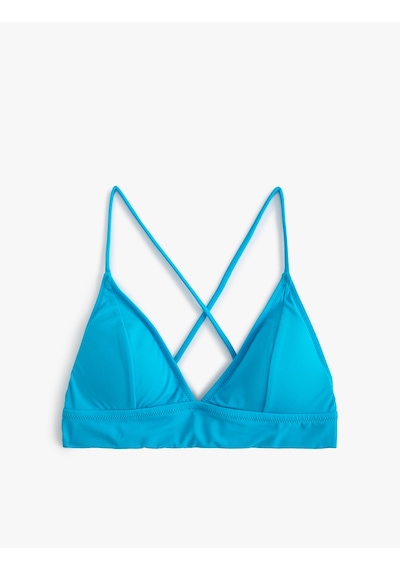 Koton Üçgen Bikini Üstü Basic Turkuaz 4sak10077mm Turkuaz